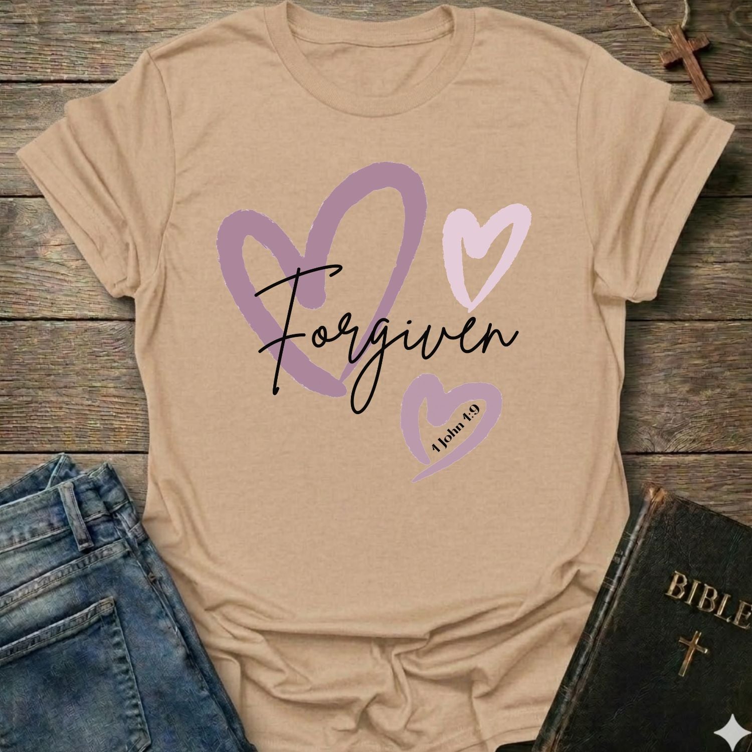Forgiven 1 John 1:9 T-Shirt