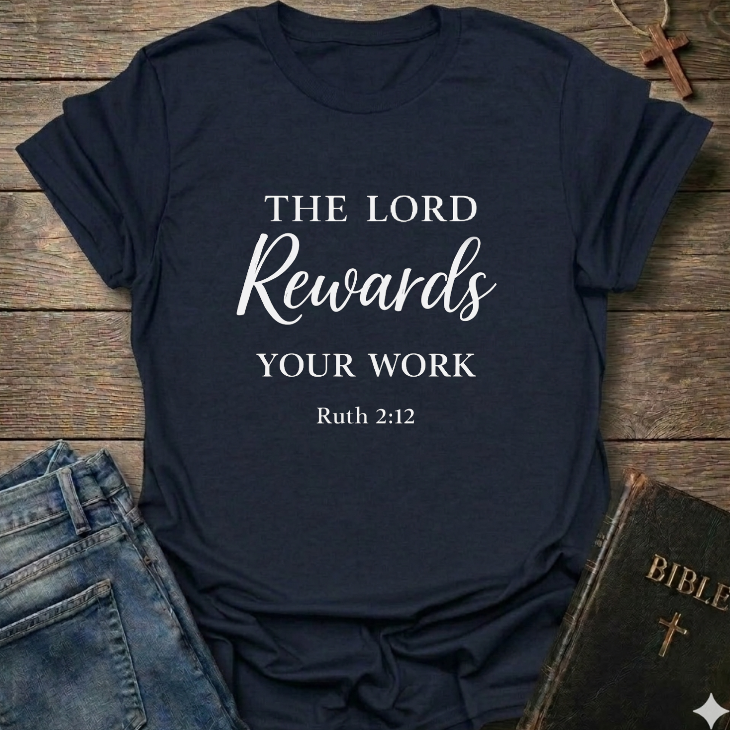 The Lord Rewards Your Work Christian T-Shirt faith apparel Faith Forward scripture tee