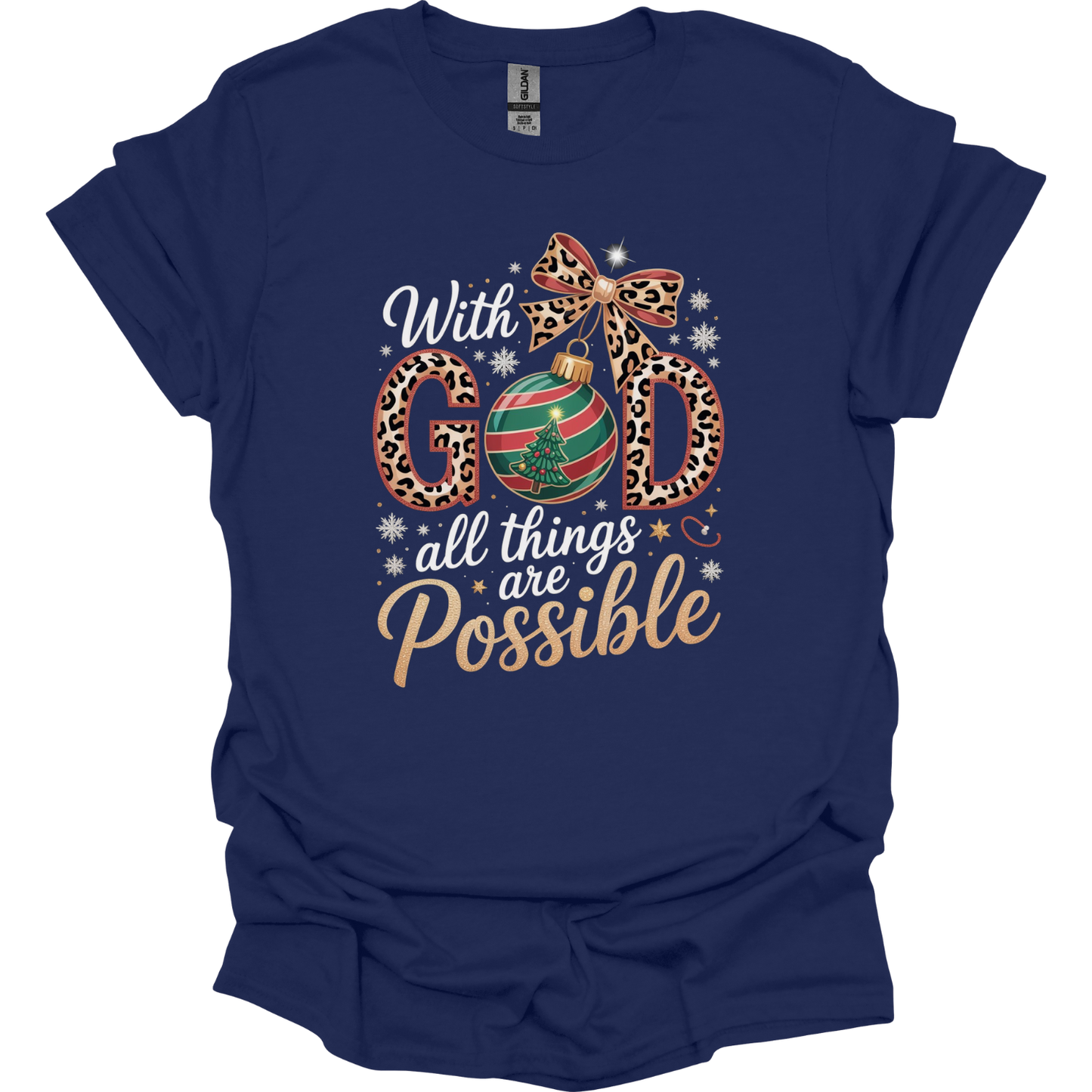 With God all things are possible Christmas T-Shirt