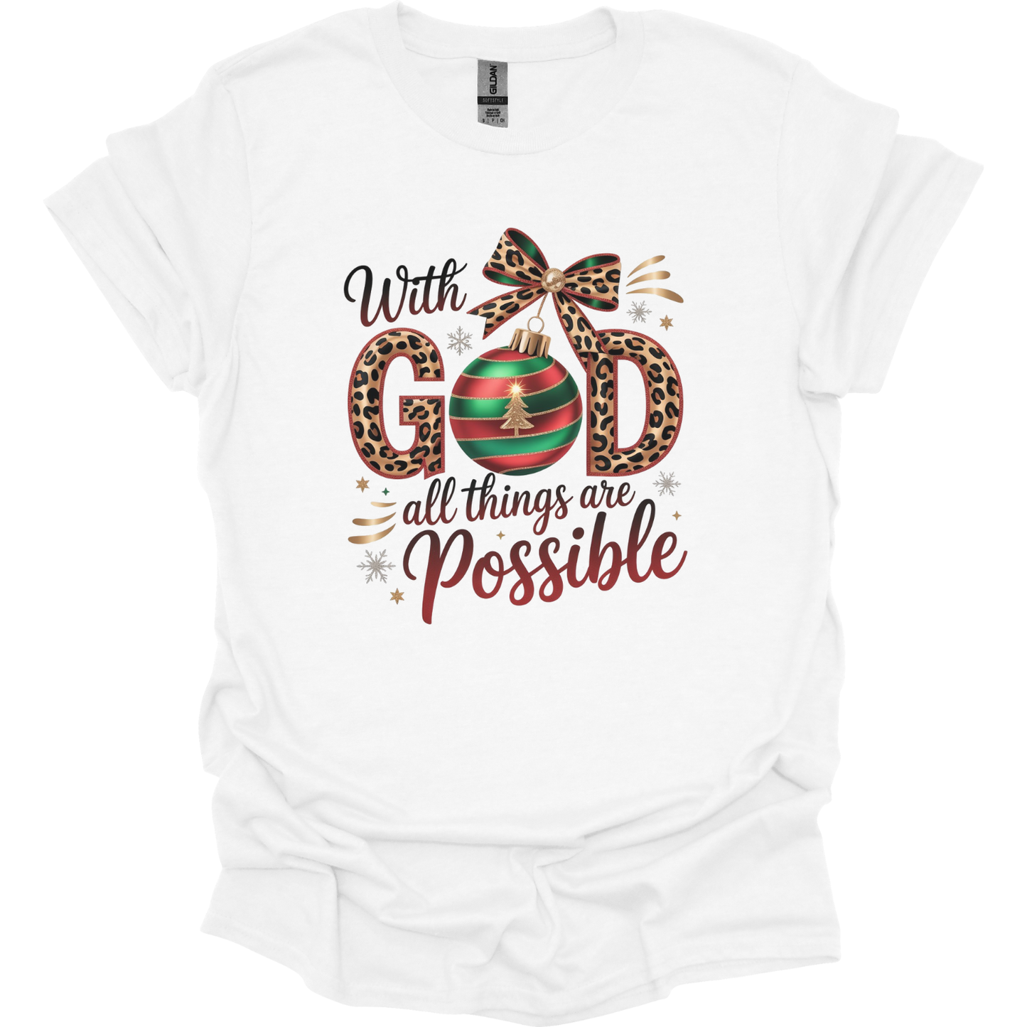 With God all things are possible Christmas T-Shirt