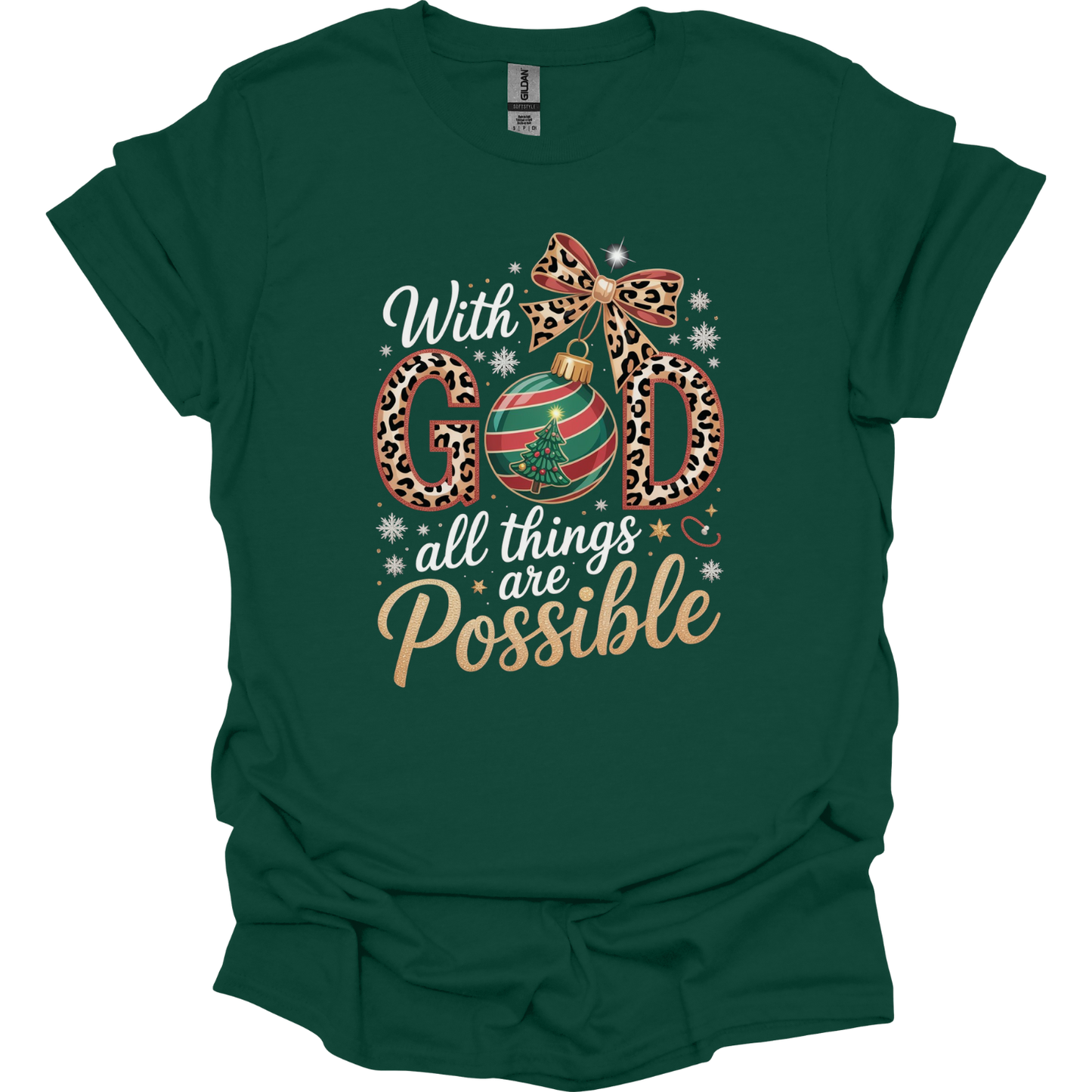With God all things are possible Christmas T-Shirt