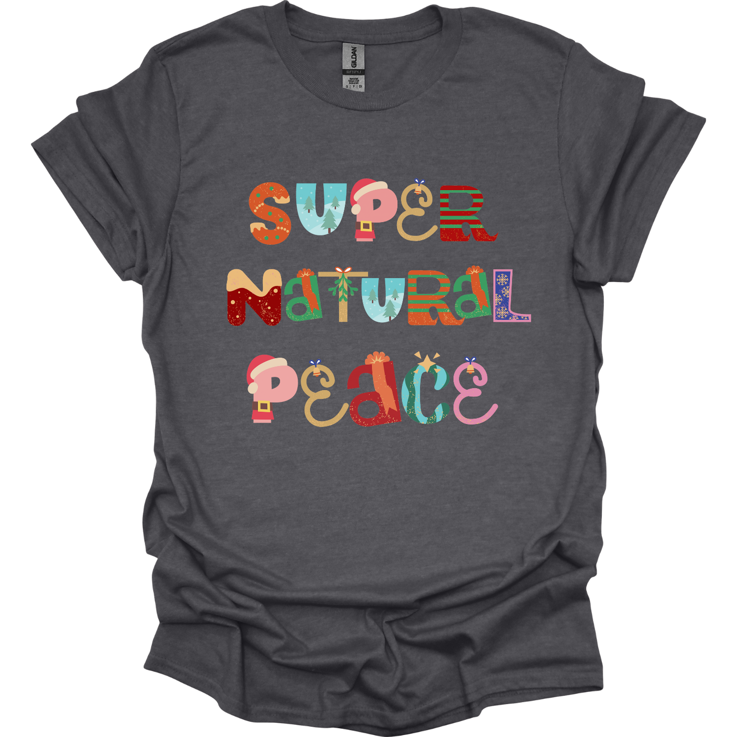 Supernatural Peace in Christmas letters T-Shirt