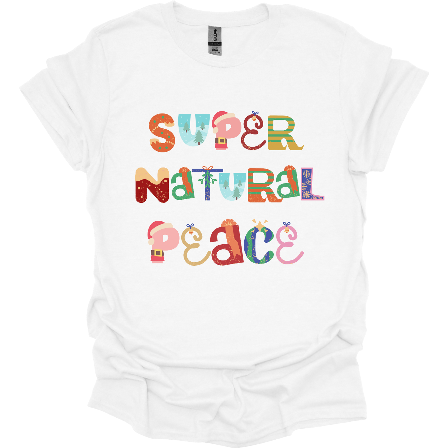 Supernatural Peace in Christmas letters T-Shirt