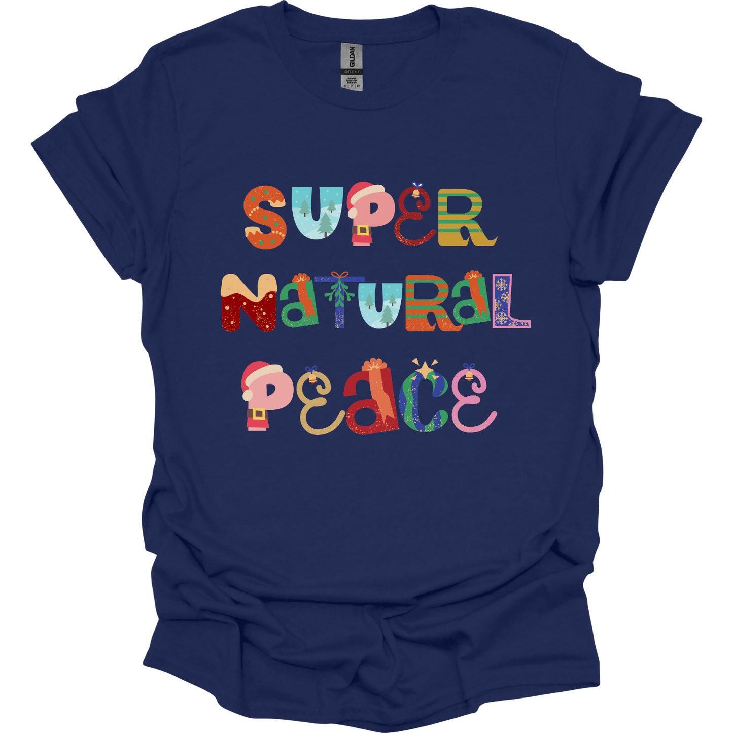Supernatural Peace in Christmas letters T-Shirt