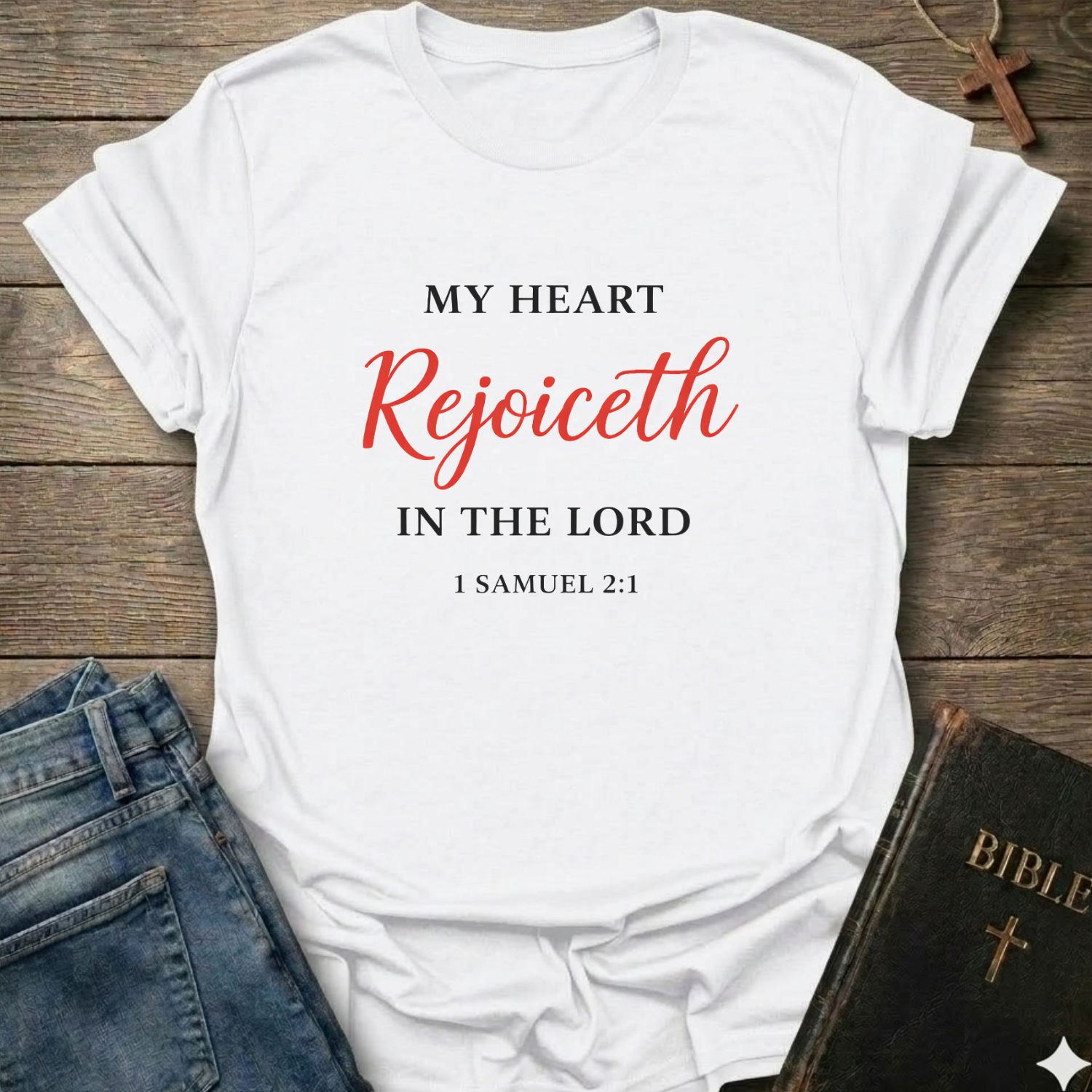 My Heart Rejoices in the Lord Christian T-Shirt faith apparel Faith Forward scripture tee