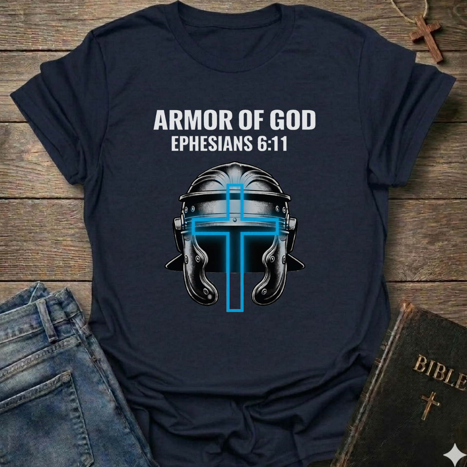 Armor of God Helmet of Salvation Christian T-Shirt Ephesians 6 faith apparel Faith Forward