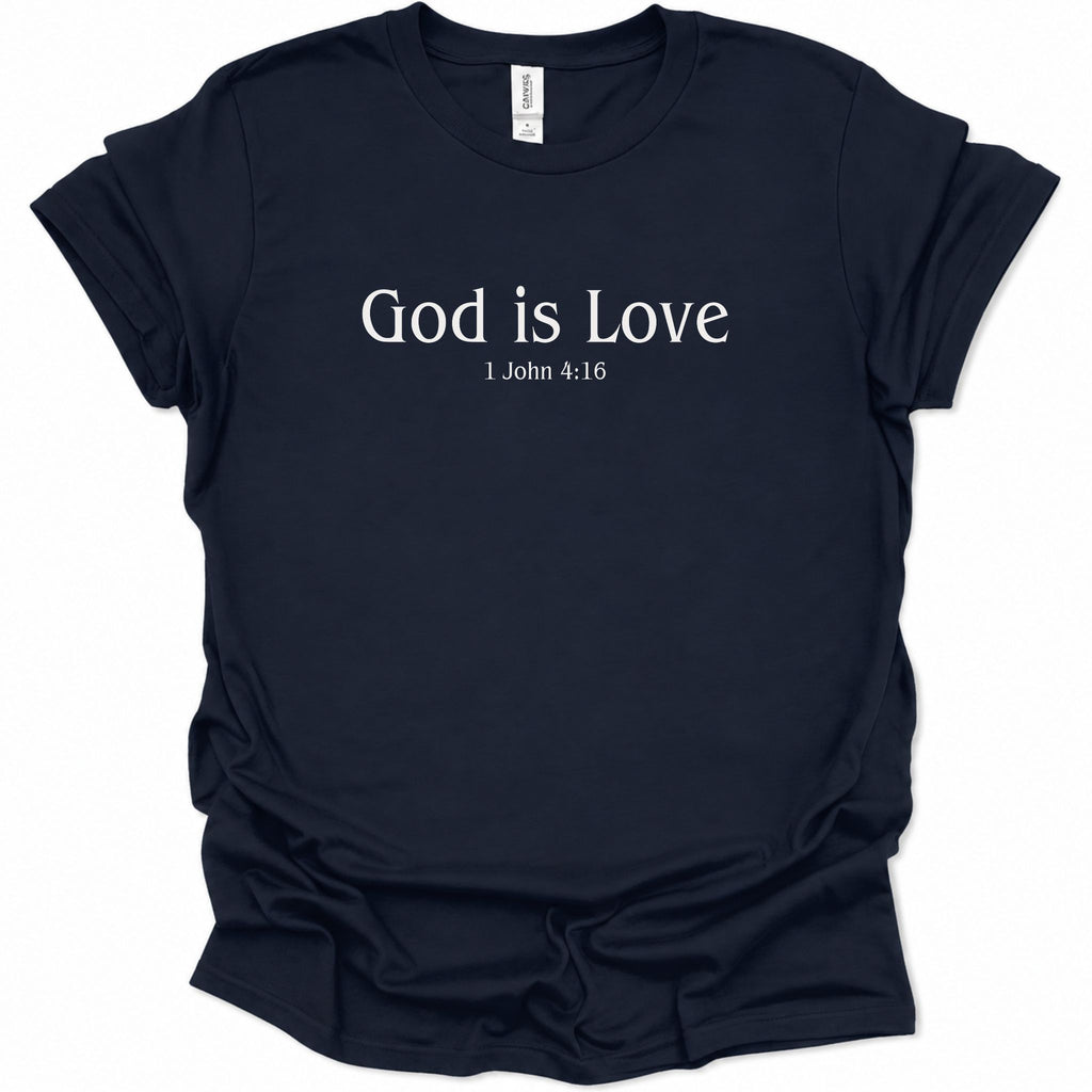 A navy blue short-sleeve t-shirt with a white graphic print on the front. The print features the text 'A BROTHER IS BORN FOR ADVERSITY' surrounding a minimalist line drawing of a brother hugging a sister.