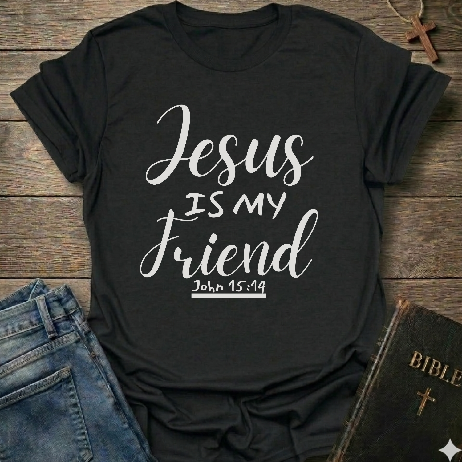 Jesus is My Friend Christian T-Shirt John 15:14 bold faith apparel Faith Forward