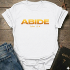 Abide Christian T-Shirt John 15:4 gold gradient faith apparel conversation starter