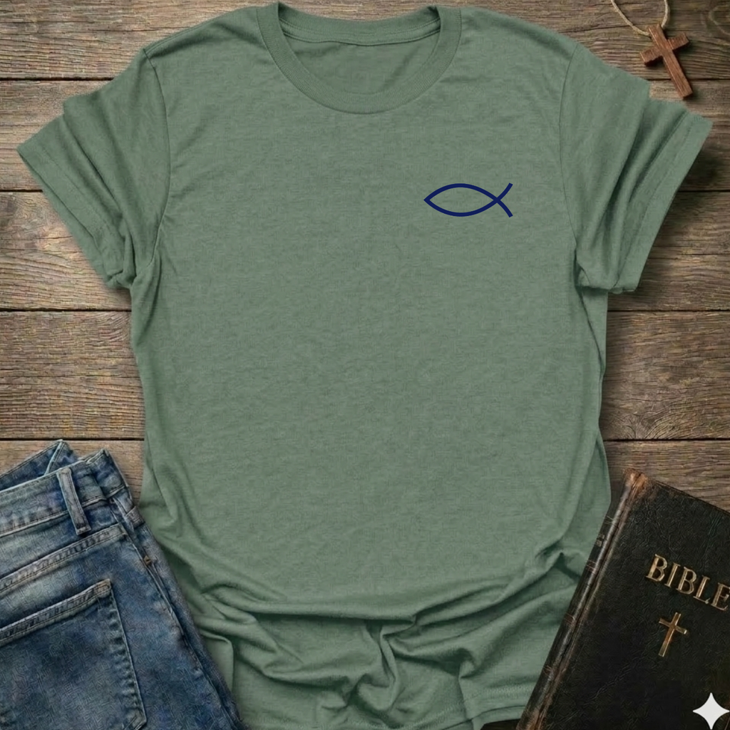 Ichthys Fish Symbol Christian T-Shirt early church faith apparel conversation starter