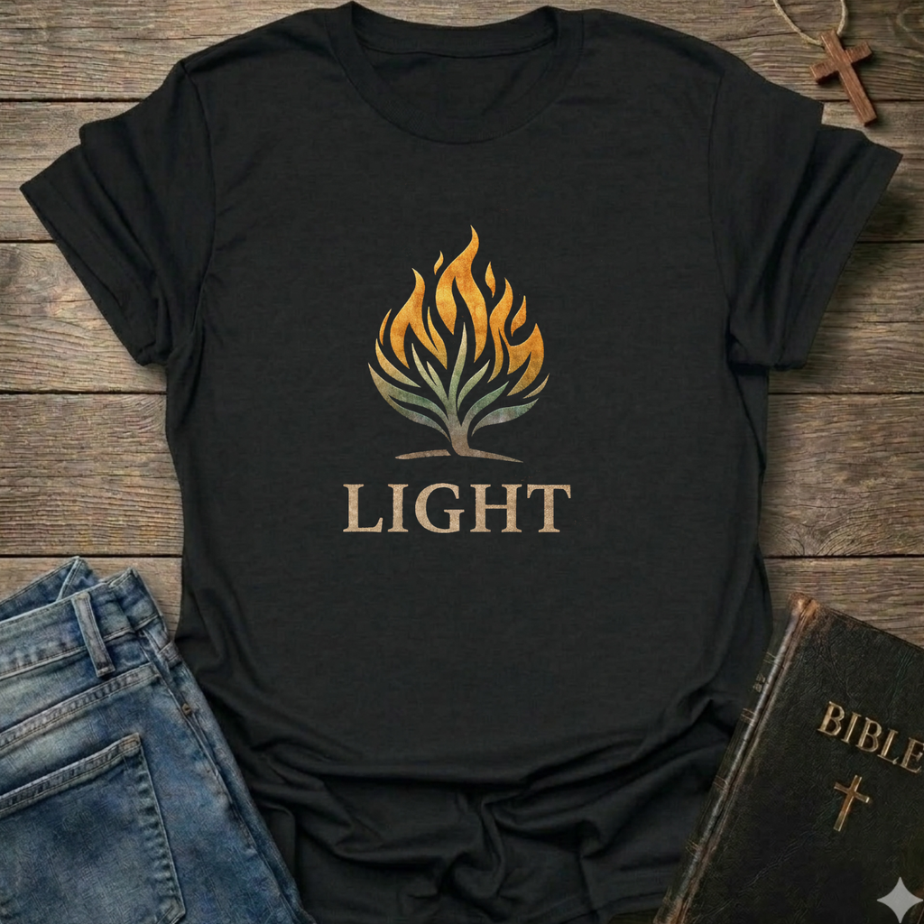 Be the Light Christian T-Shirt Matthew 5:14 sunburst faith apparel