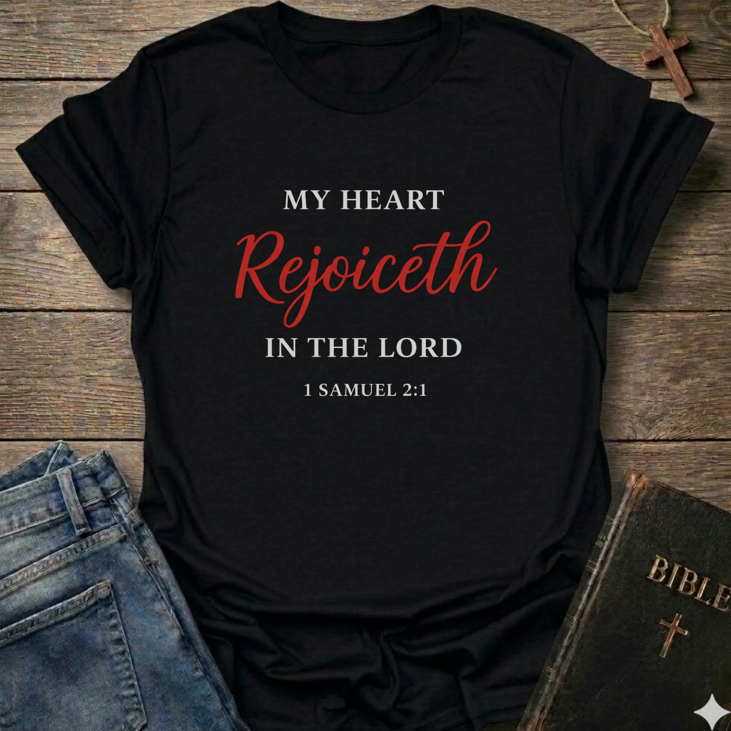 My Heart Rejoices in the Lord Christian T-Shirt faith apparel Faith Forward scripture tee